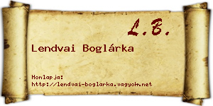 Lendvai Boglárka névjegykártya